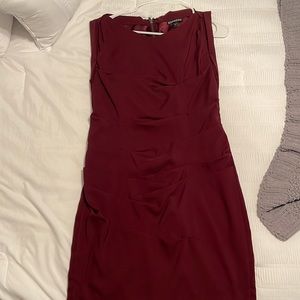 Fitted express dress with details and full length zipper back